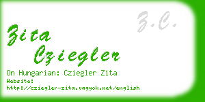 zita cziegler business card
